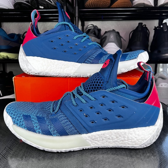 Adidas Harden Vol 2 Blue Night Men’s Basketball Shoes Cyan Red AH2216 - Size 13 main image 5